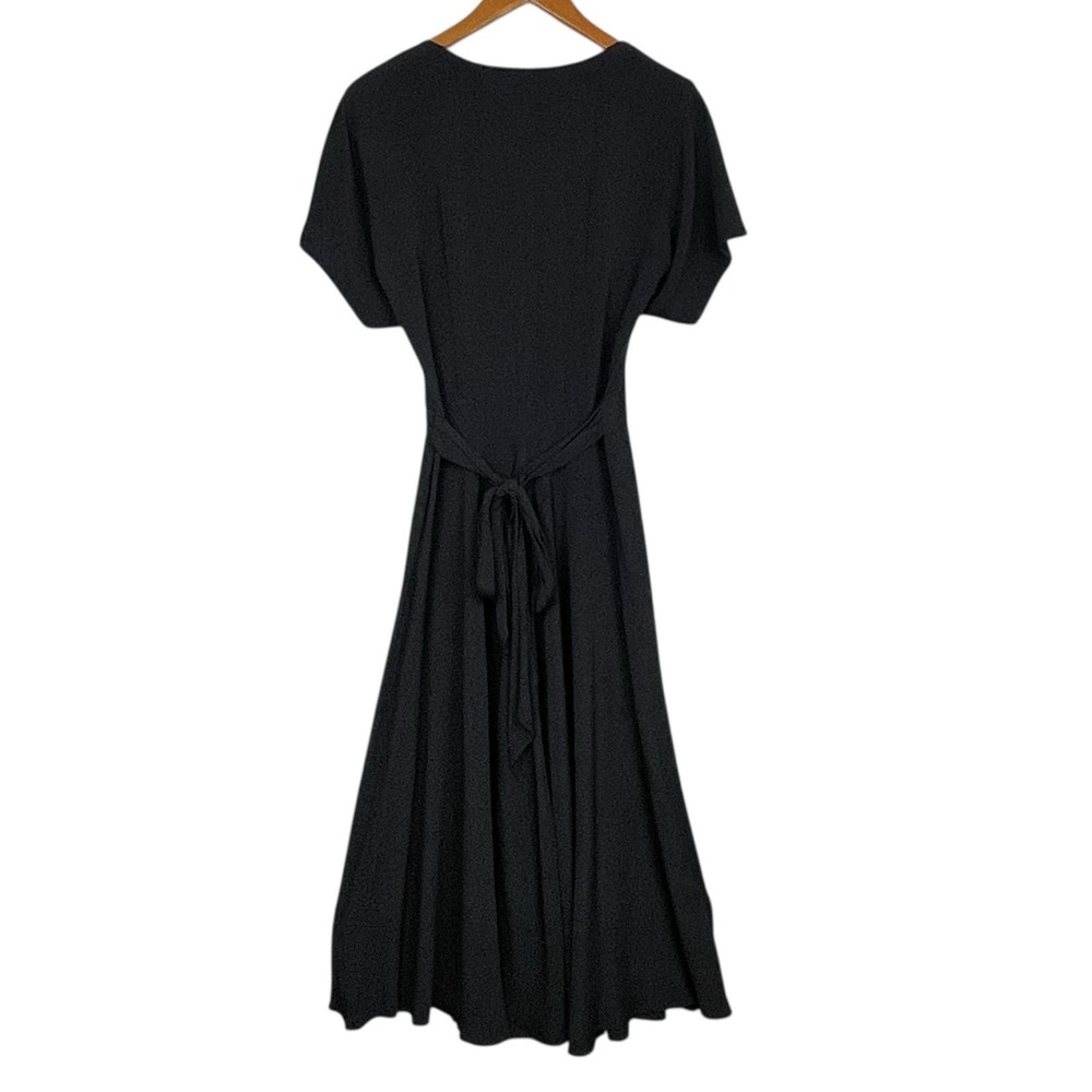 VTG Carole Little Drape Neck Fit Flare Maxi Dress Size 8 Minimalist 90s Elegant - Picture 4 of 8